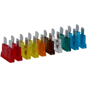 Cartrend Set fusibili Midi, 10 pezzi, fusibili a lama per auto con codice colore.