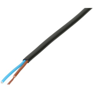 Câble noir TDLF H03VVH2-F gaine plastique, 2 x 0,75 mm², longueur 5 m.