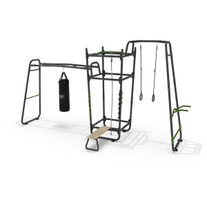 Exit Powerstation GetSet PS610: Attrezzo fitness outdoor con sacco da boxe, panca e altro.