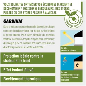 Gardinia store enrouleur occultant gris 52x180cm : Schéma d'économie d'énergie avec les stores enrouleurs.