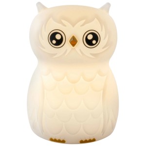 Luce notturna Ansmann a forma di gufo bianco, ideale per le camerette dei bambini. Alimentata via USB.
