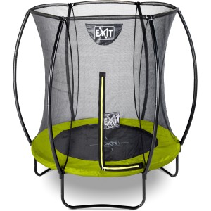 Trampolino EXIT Silhouette verde D183cm con rete di sicurezza per giardino.