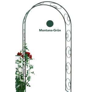 Rosenbogen Circle, Montana-Grün, aus Metall mit Rosenpflanze, Gartendekoration.
