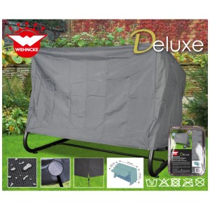 Housse de protection Deluxe grise pour balançoires de jardin, 210x150x13 cm. Polyester robuste, déperlant, anti-UV.
