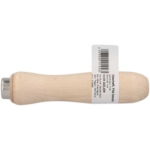 Manche en bois pour lime, 14 cm. Hêtre avec anneau métallique. Outil pour rabots et ciseaux.