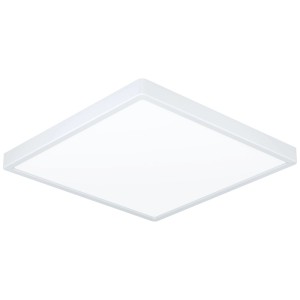 Plafonnier LED carré blanc Eglo Fueva 6, 39x39 cm, avec technologie CCT.
