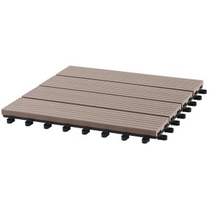 Gartec dalle clipsable WPC Taupe, 30x30 cm, pour terrasse et balcon.