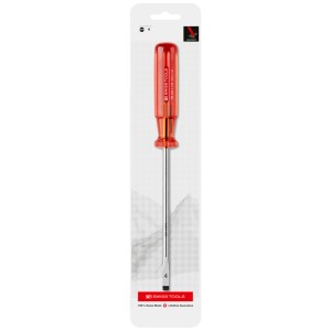 Tournevis plat PB 100.4-140 CN avec manche rouge, pour vis à fente.