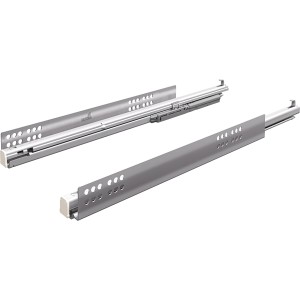 Sistema di estrazione totale Hettich Quadro V6/400 con push-to-open, 400 mm, acciaio zincato, 1 pezzo.