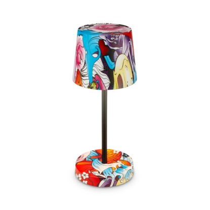 Brilo Lampada da tavolo a batteria Piha touch dimmer IP44 motivo a graffiti