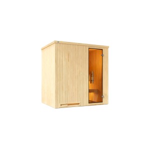 Sauna a elementi Weka Halmstad con porta in vetro, abete naturale, senza stufa.