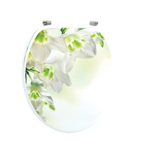 Abattant WC MSV Sofaia avec motif floral, MDF, multicolore, 42,5x36,5x5cm.