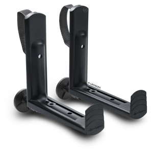 Support pour jardinière Lechuza, noir, pour rambardes jusqu'à 38 cm de circonférence, lot de 2.