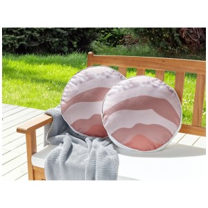 Beliani Cuscini da giardino Campei in poliestere rosa Ø 40 cm / set da 2