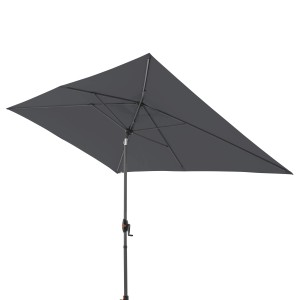 Doppler Mittelmastschirm myZone Auto Tilt, ca. 300x200 cm, anthrazit, mit Kurbel und rechteckigem Schirmdach.