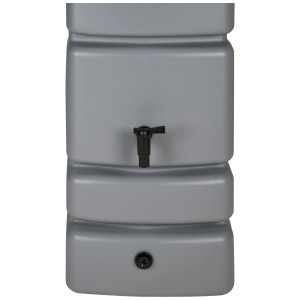 Waterform Aqua Tower botte per acqua piovana 350 l effetto pietra con rubinetto nero.