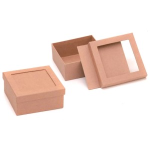 Scatola passepartout in cartone, 11x11x5cm, ideale per lavoretti e confezioni regalo.
