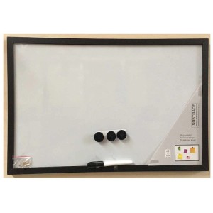 Tableau magnétique noir 40x60 cm avec stylo et aimants. Idéal comme panneau d'affichage.