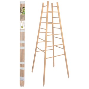 Pyramide de support pour plantes grimpantes Windhager en bois, 145 cm de haut, pour jardin ou potager surélevé.