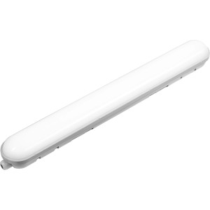 Plafoniera LED grigia per ambienti umidi, 12 W, per bagno e cantina. Design lungo e stretto.