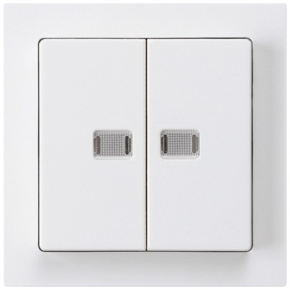 Hager Doppel-Druckschalter Kallysto Duroplast Weiss beleuchtet Schema 3+3