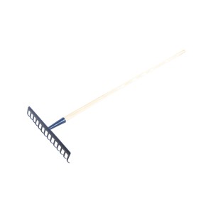 LUX Rechen mit 14 Zinken und 150 cm Stiel für Gartenarbeiten.