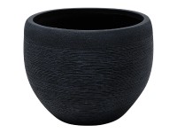 Beliani Pflanzkübel Zakros Schwarz (HxBxT) 39 x 50 x 50 cm