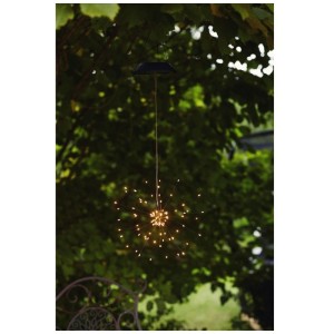 Schwarze Star Trading LED Solar-Dekoleuchte Firework, 45 cm, mit warmweissen Lichtpunkten.