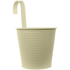 Vaso sospeso in metallo beige Videx Garden Mira, Ø 15 cm, per balcone, giardino o recinzione.