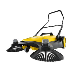 Balayeuse Kärcher S6 Twin jaune avec deux brosses latérales et poignée noire.
