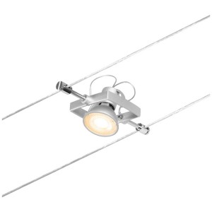 Paulmann Mac II faretto singolo per sistema a fune, cromo opaco, attacco GU5.3. Lampada da soffitto.