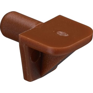 Support d'étagère Hettich marron, 5 mm, en plastique, pour accessoires de meubles.