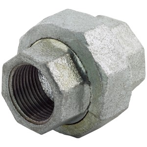 Raccordo a vite in ghisa malleabile 24,1 mm (Rp 3/4) per collegamenti di tubi.