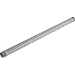 Tube fileté galvanisé, 41,9 mm x 800 mm, avec filetage extérieur pour installations intérieures et extérieures.