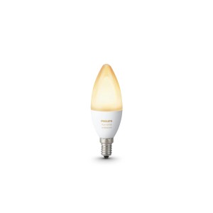 Philips Hue White Ambiance LED Lampe E14, 6W. Kerzenform, warmweißes Licht.