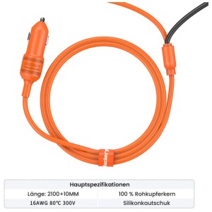Cavo di ricarica batteria auto Jackery con pinze a coccodrillo e spina accendisigari.