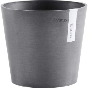 Pot de fleurs gris Ecopots Amsterdam, Ø 17 cm, en matériau durable pour intérieur et extérieur.
