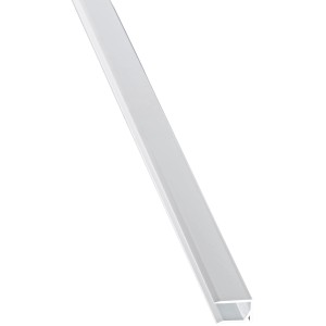 Profilo a U in alluminio bianco con gocciolatoio, 10x1050 mm, per coperture in plastica.
