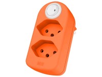 Max Hauri Abzweigstecker drehbar mit Schalter Fluo-Orange 2 x T13 Max Hauri Abzweigstecker drehbar mit Schalter Fluo-Orange 2 x T13