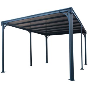 Gazebo Milano con tetto piatto, 225x309x426 cm, pali in alluminio, pannelli alveolari.