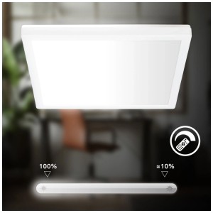 Plafonnier LED Briloner Kada blanc et dimmable avec CCT et effet de rétroéclairage.