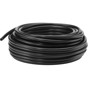 Tubo gocciolante nero da 6 mm arrotolato per sistema di irrigazione Geka Drip Set.