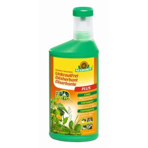 Neudorff Finalsan Concentrato Diserbante Plus in contenitore verde per il controllo delle erbacce.