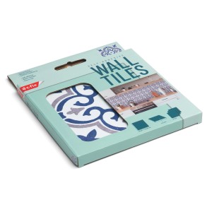 d-c-fix Wandfliesen Wall Tiles Jamila, 6er-Set, 15x15cm, blaues Dekor im Karton.