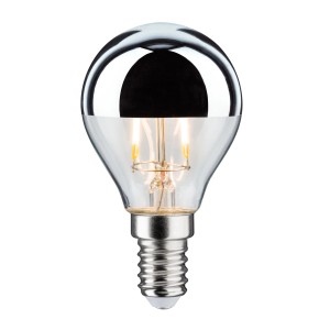 Paulmann LED-Tropfen E14, silberfarbene LED Lampe mit warmweissem Licht.