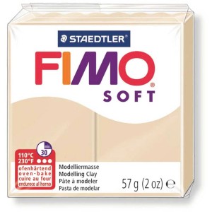 Fimo Soft pâte à modeler Sahara, paquet de 57g, cuisson au four pour projets créatifs.