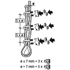 Morsetto per funi fino a Ø 5 mm