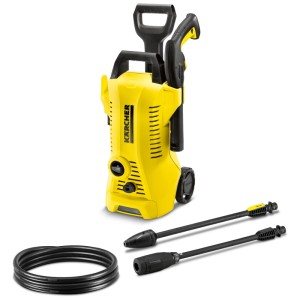 Idropulitrice Kärcher K 2 Premium Power Control, gialla, con accessori.