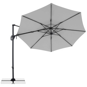 Doppler Ampelschirm Life 310, hellgrauer Bezug, dreh- und neigbar, mit Standkreuz.