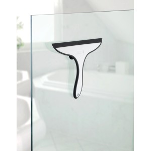 Wenko tergivetro bagno Ibos, tergivetro doccia bianco in plastica con ventose su parete doccia.
